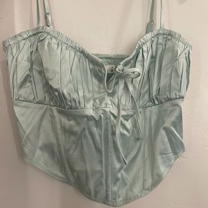 Glassons sage green satin corset bustier